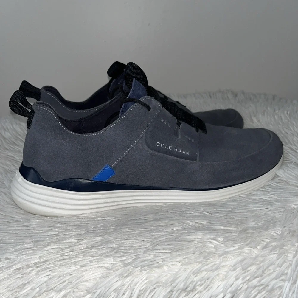Cole‎ Haan Grandsport Shoes Men's 13 M Blue Suede Oxford Sneakers Casual Preppy